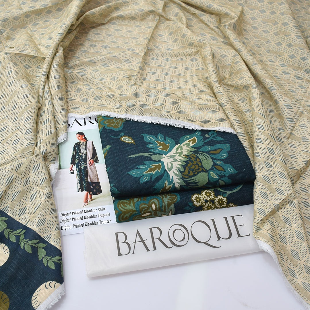 Baroque Digital Printed Khaddar 3-Piece Un-Stiched