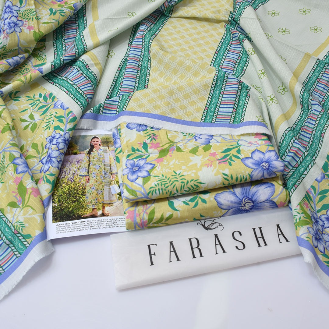 Farasha Digital Printed Khaddar 3-Piece Un-Stiched