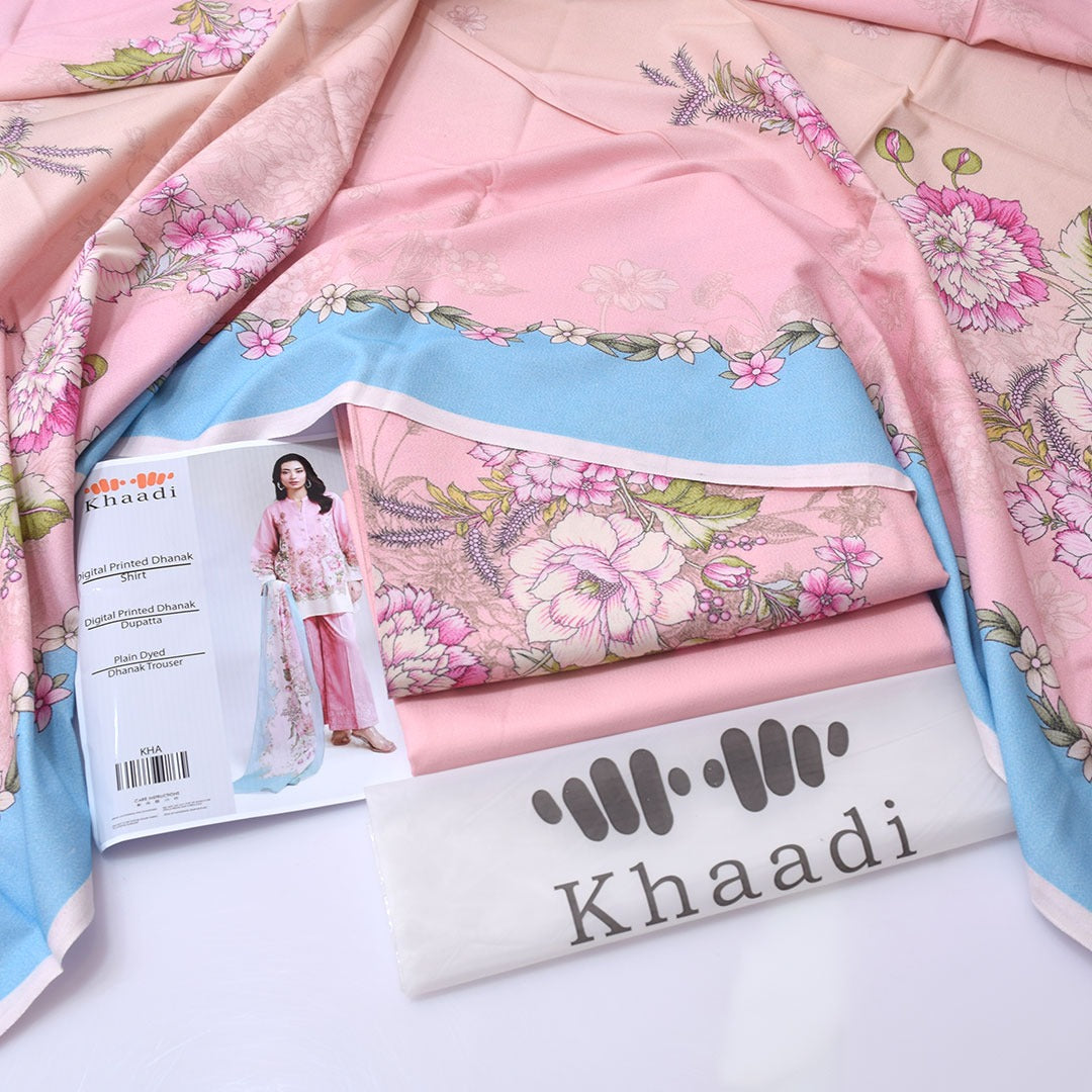 Khaadi Digital Printed Dhanak 3-Piece Un-Stiched