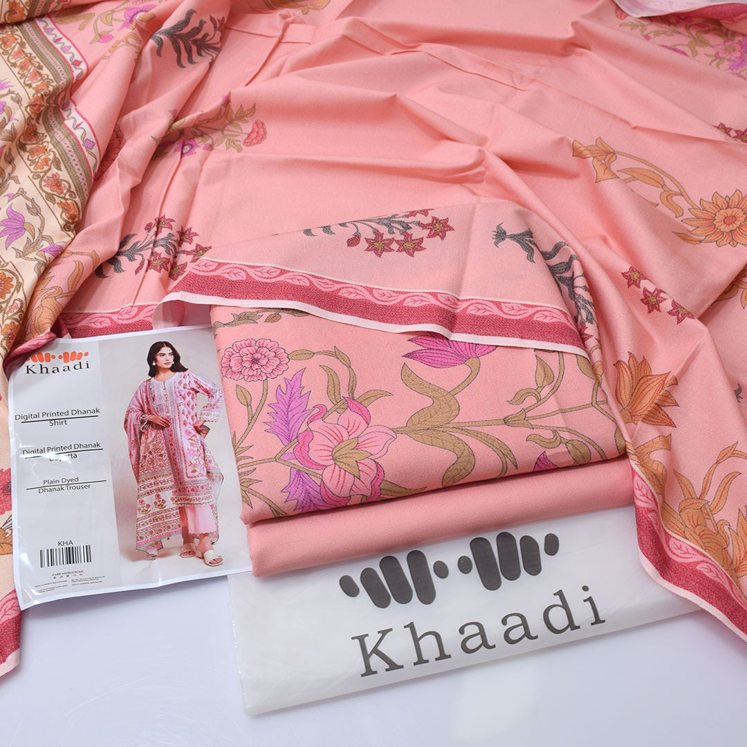Khaadi Digital Printed Dhanak 3-Piece Un-Stiched
